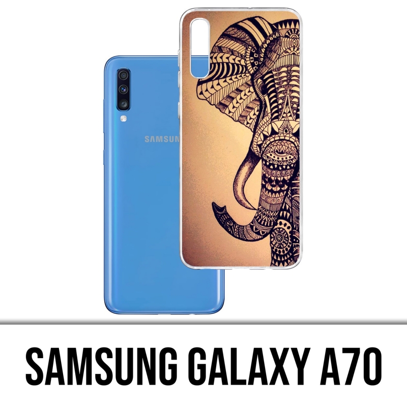 Coque Samsung Galaxy A70 - Éléphant Aztèque Vintage