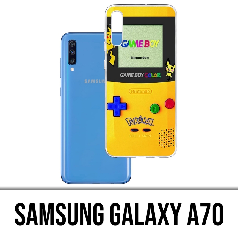 Custodia per Samsung Galaxy A70 - Game Boy Color Pikachu Pokémon Giallo