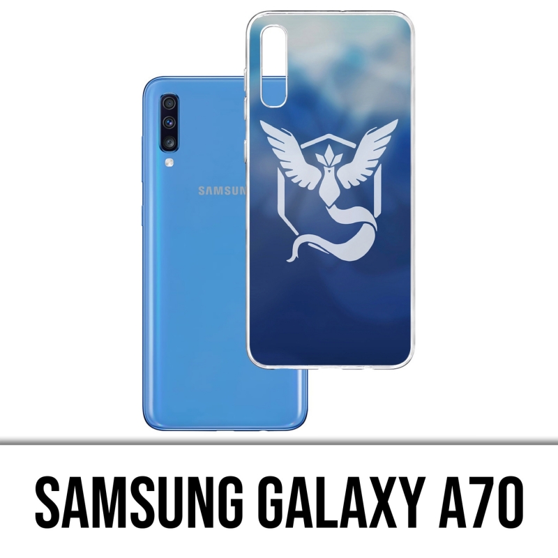 Coque Samsung Galaxy A70 - Pokémon Go Team Bleue Grunge