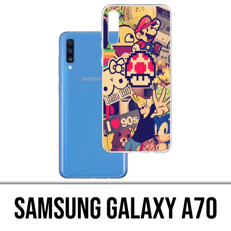 Custodia per Samsung Galaxy A70 - Adesivi vintage anni '90