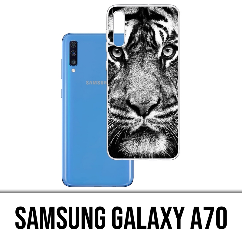 Coque Samsung Galaxy A70 - Tigre Noir Et Blanc