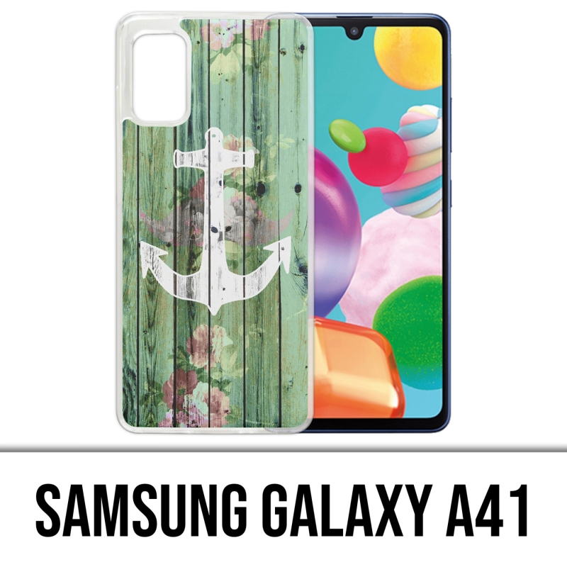 Coque Samsung Galaxy A41 - Ancre Marine Bois