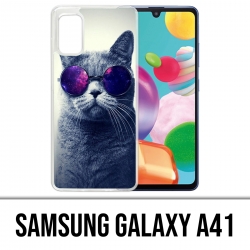 Coque Samsung Galaxy A41 - Chat Lunettes Galaxie