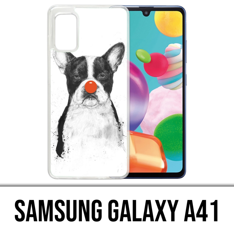 Custodia per Samsung Galaxy A41 - Cane Bulldog Pagliaccio