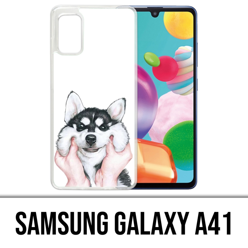 Coque Samsung Galaxy A41 - Chien Husky Joues