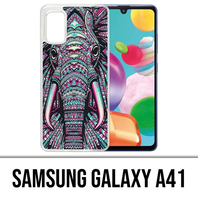 Funda Samsung Galaxy A41 - Elefante azteca de colores
