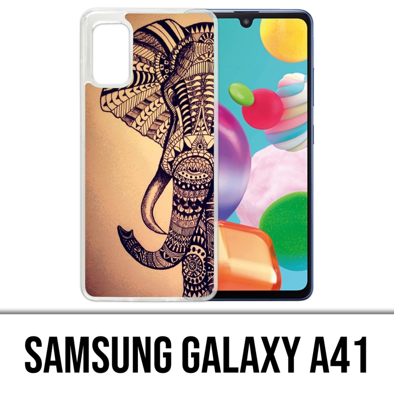 Coque Samsung Galaxy A41 - Éléphant Aztèque Vintage