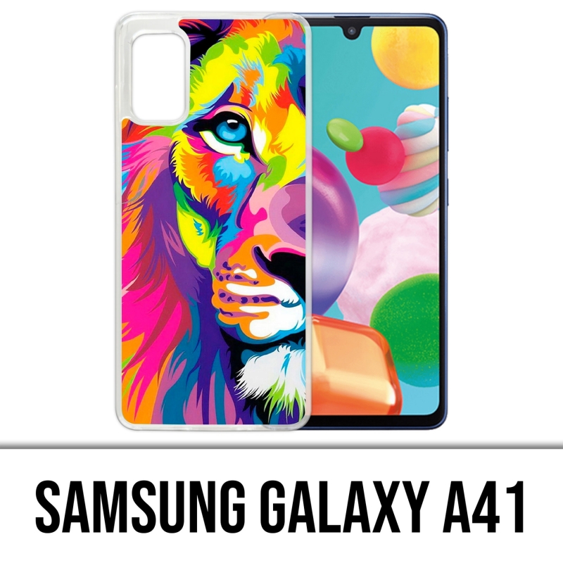 Custodia per Samsung Galaxy A41 - Leone multicolore