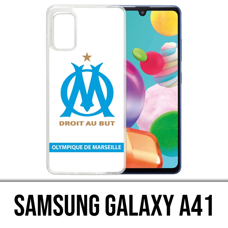 Custodia per Samsung Galaxy A41 - Om logo Marsiglia bianca