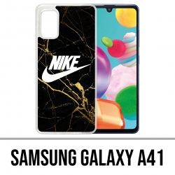 Coque Samsung Galaxy A41 - Nike Logo Gold Marbre