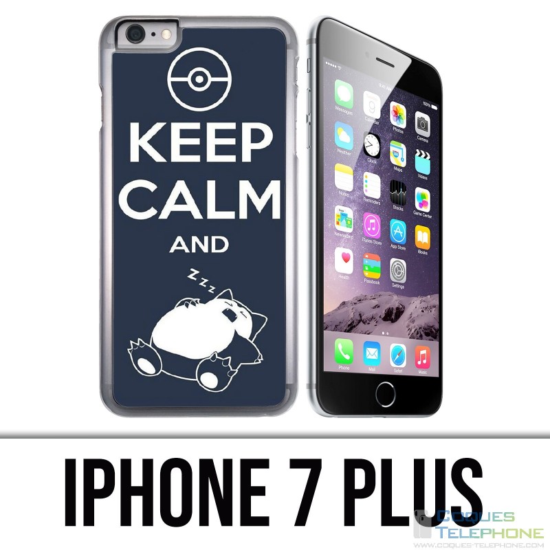 Coque iPhone 7 PLUS - Pokémon Ronflex Keep Calm