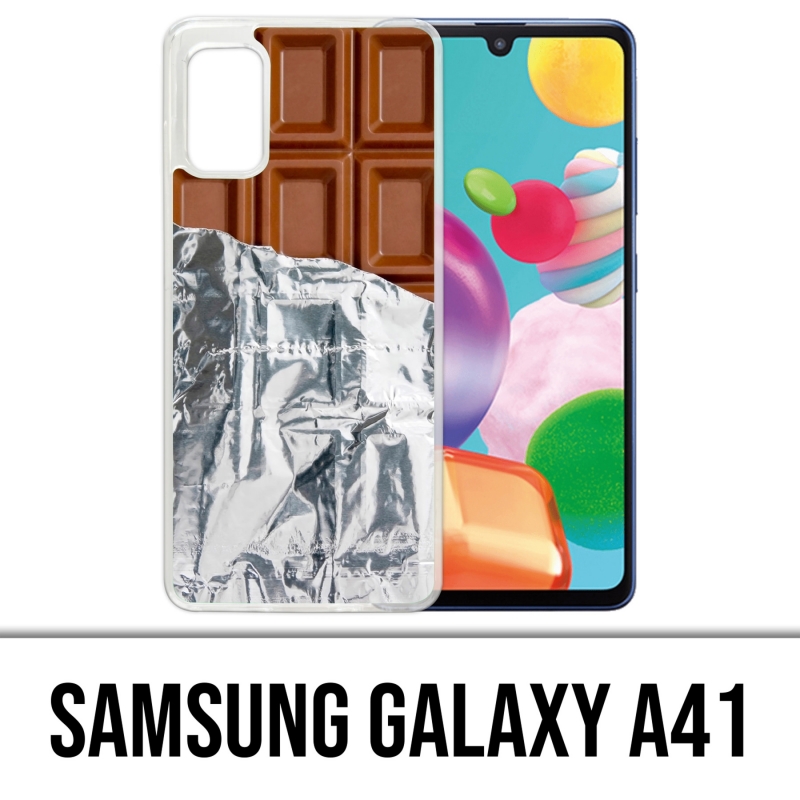 Coque Samsung Galaxy A41 - Tablette Chocolat Alu