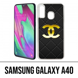 Coque Samsung Galaxy A40 - Chanel Logo Cuir