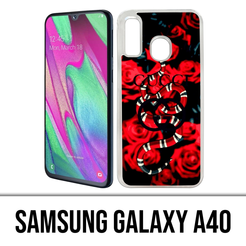 Coque Samsung Galaxy A40 - Gucci Snake Roses