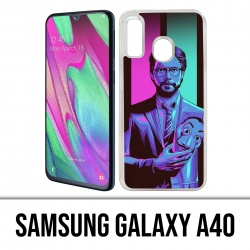 Coque Samsung Galaxy A40 - La Casa De Papel - Professeur Neon