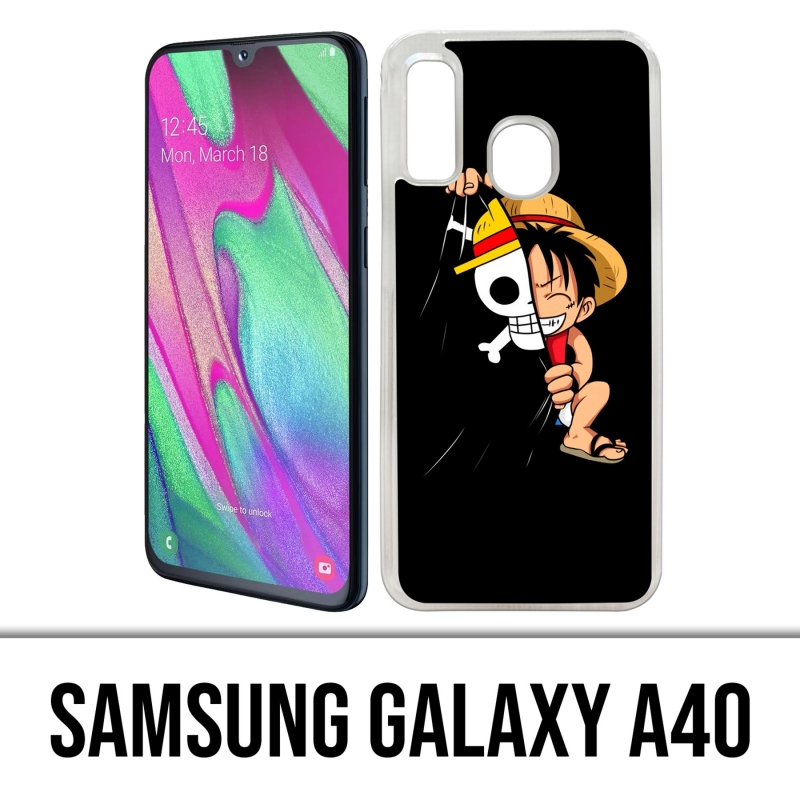 Coque Samsung Galaxy A40 - One Piece Baby Luffy Drapeau