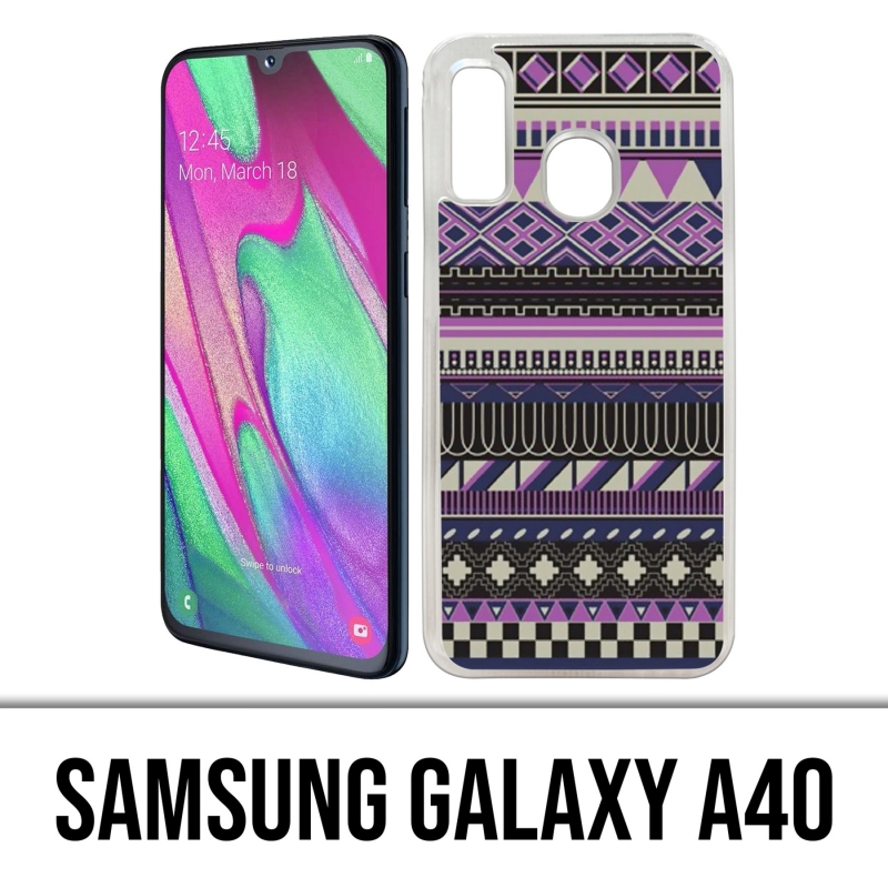 Custodia per Samsung Galaxy A40 - Viola azteco