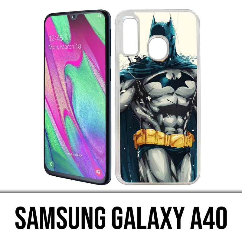 Samsung Galaxy A40 Case - Batman Paint Art