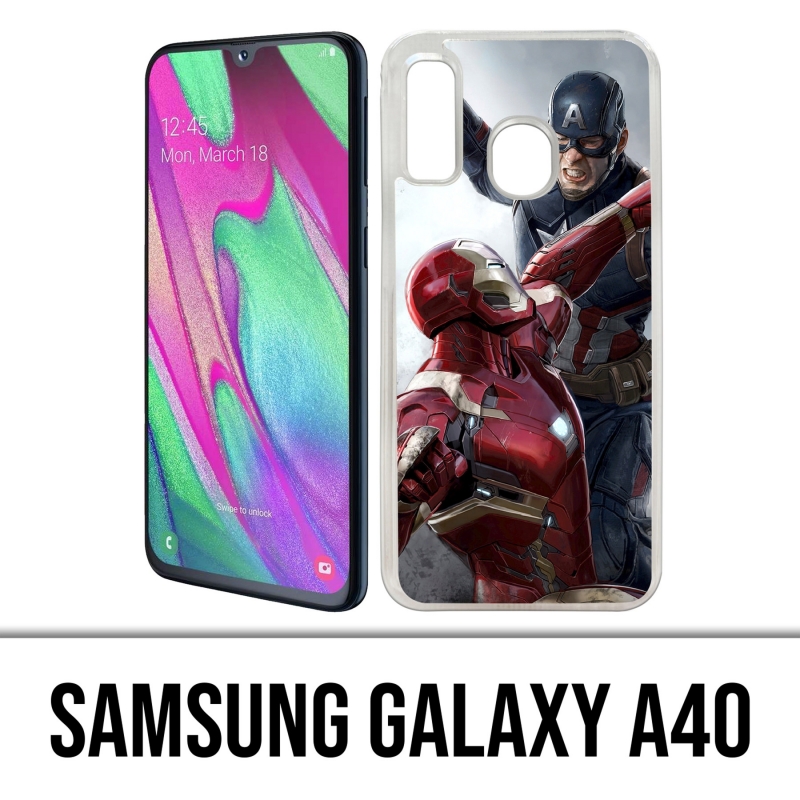 Coque Samsung Galaxy A40 - Captain America Vs Iron Man Avengers