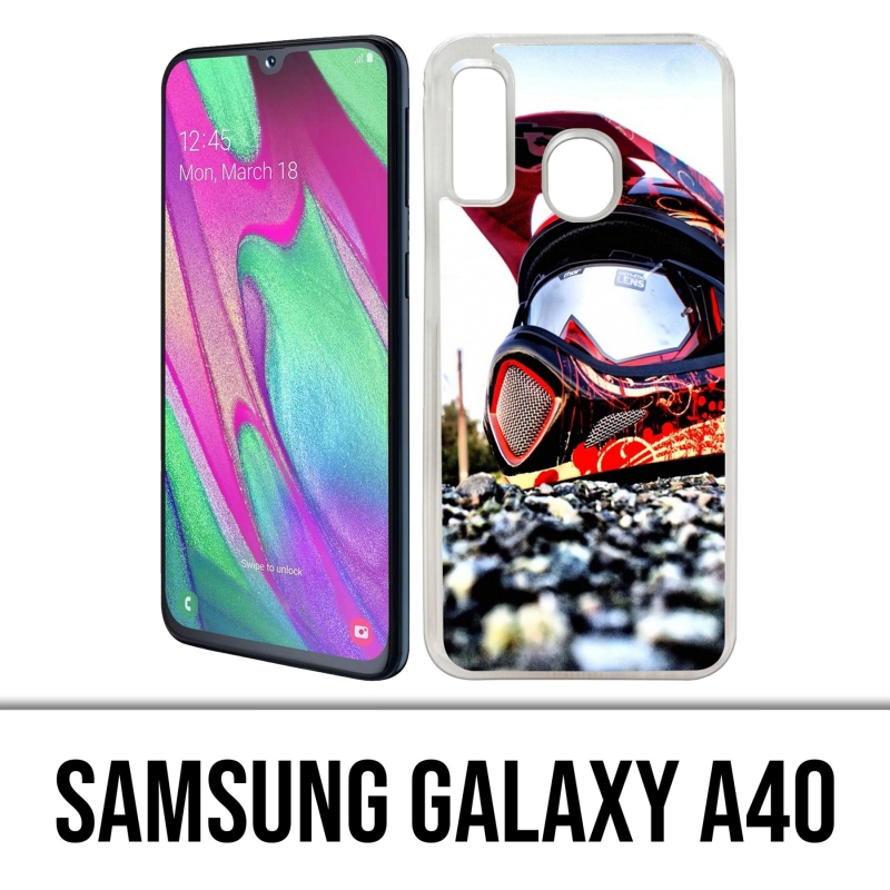 Custodia per Samsung Galaxy A40 - Casco Moto Cross