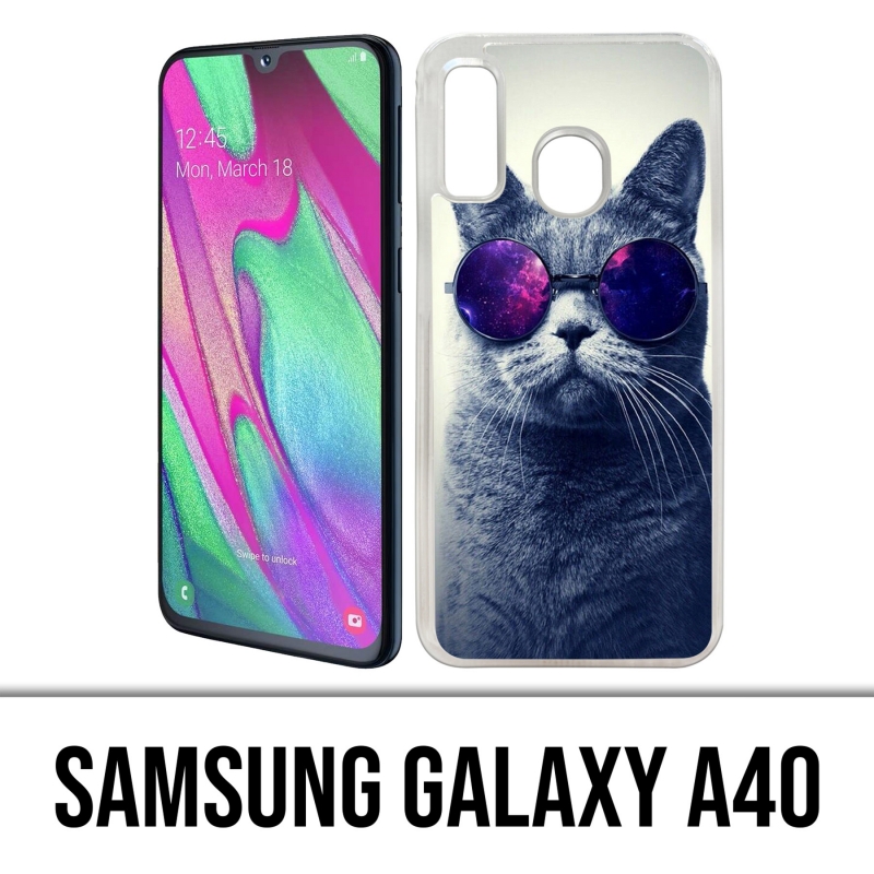 Funda Samsung Galaxy A40 - Gafas Cat Galaxy