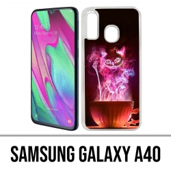 Coque Samsung Galaxy A40 - Chat Tasse Alice Au Pays Des Merveilles