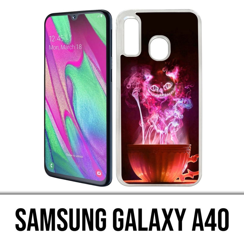 Samsung Galaxy A40 Case - Alice im Wunderland Becher Katze