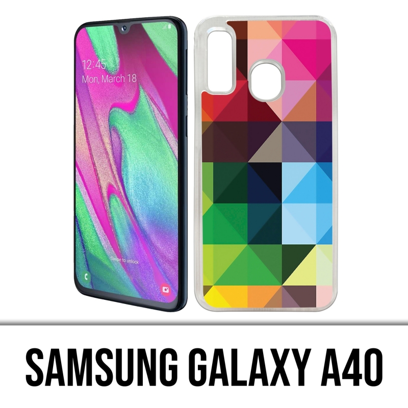 Coque Samsung Galaxy A40 - Cubes-Multicolores