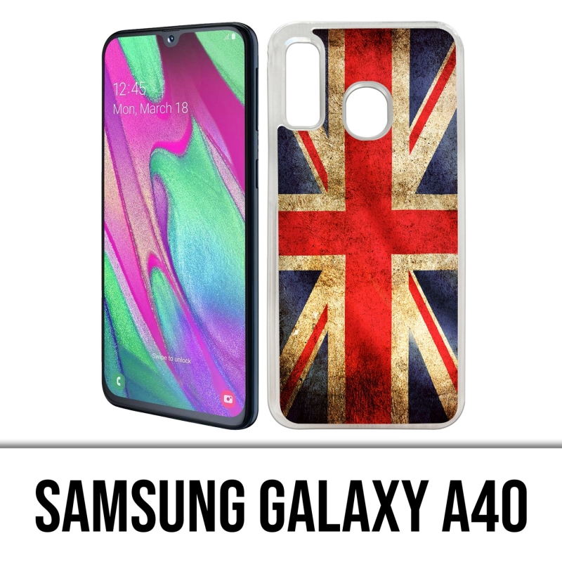 Coque Samsung Galaxy A40 - Drapeau Uk Vintage