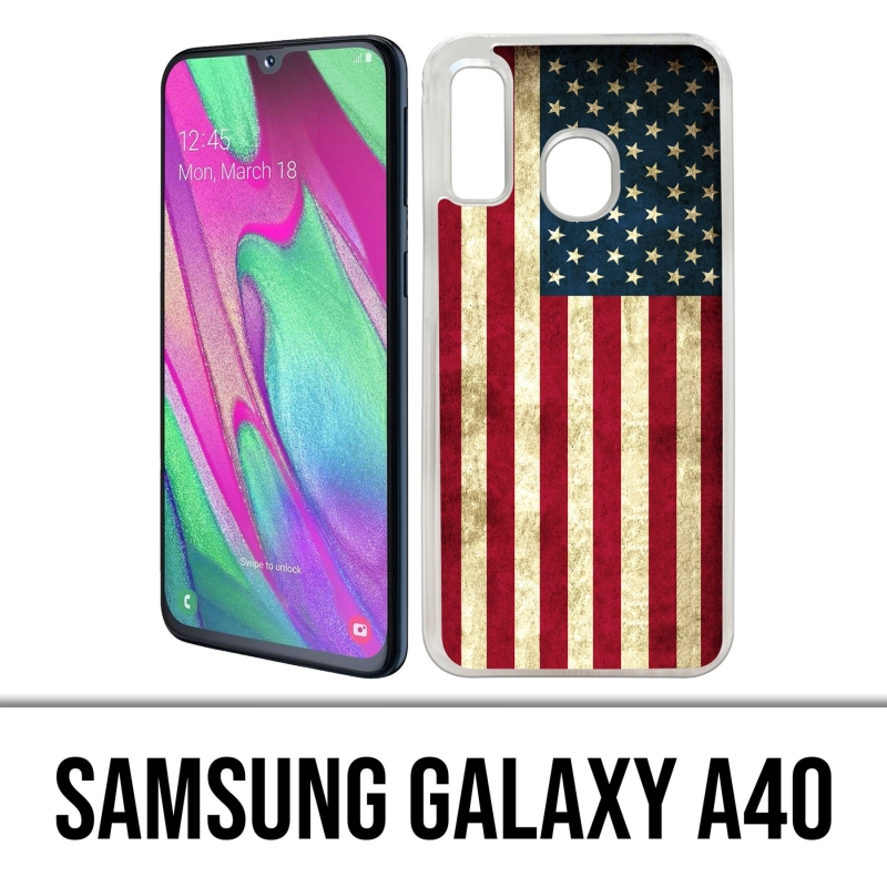 Coque Samsung Galaxy A40 - Drapeau Usa