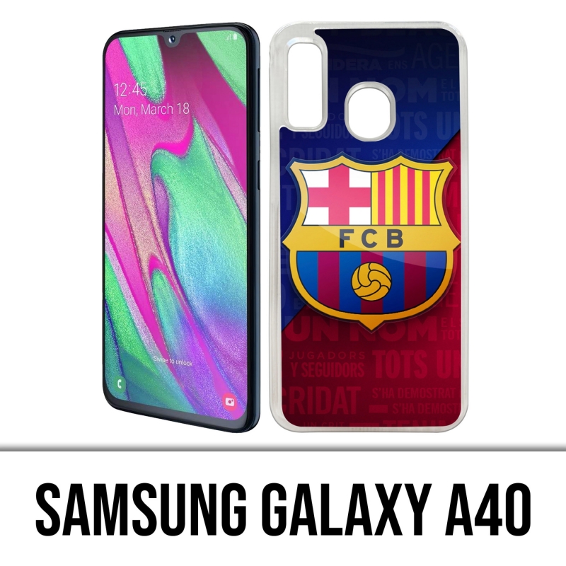 Custodia per Samsung Galaxy A40 - Logo Football Fc Barcelona