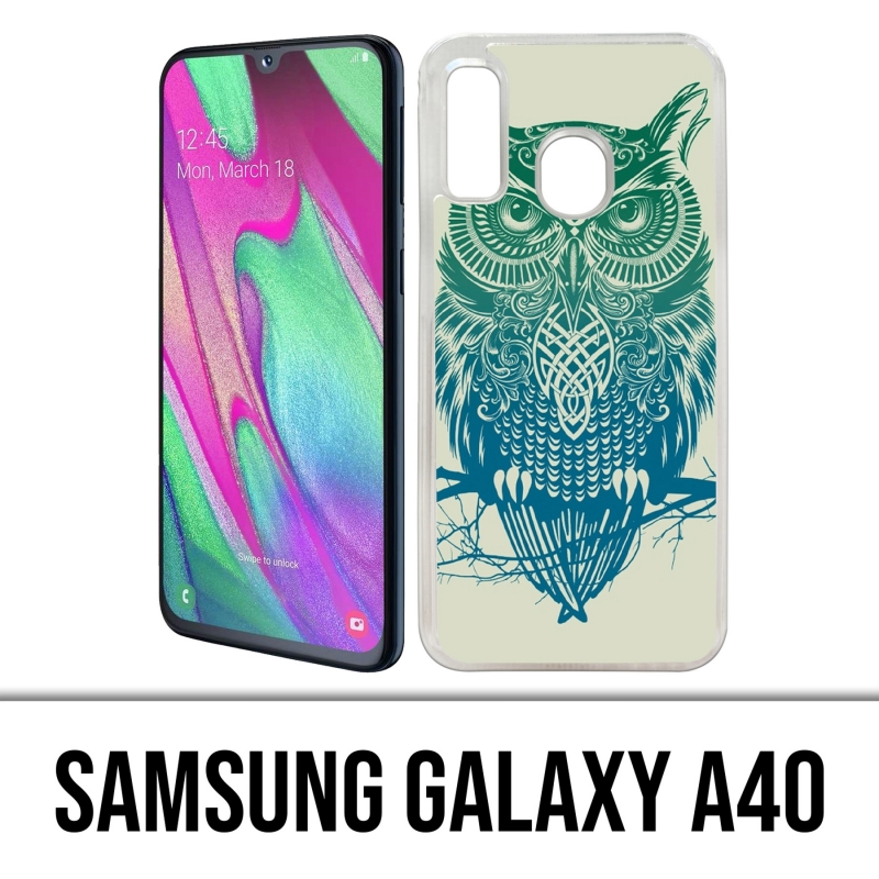 Coque Samsung Galaxy A40 - Hibou Abstrait