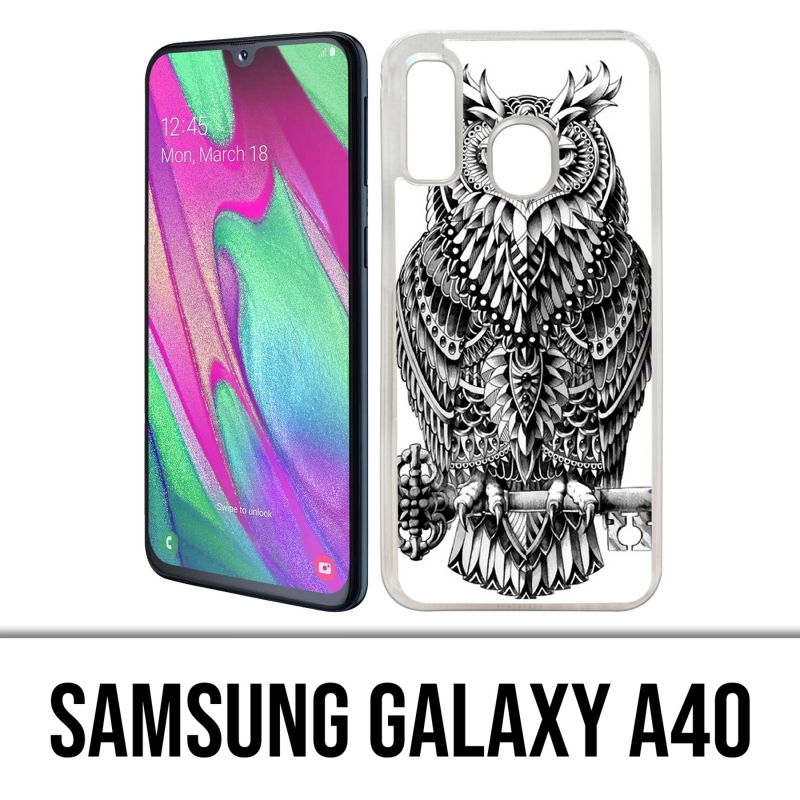 Coque Samsung Galaxy A40 - Hibou Azteque