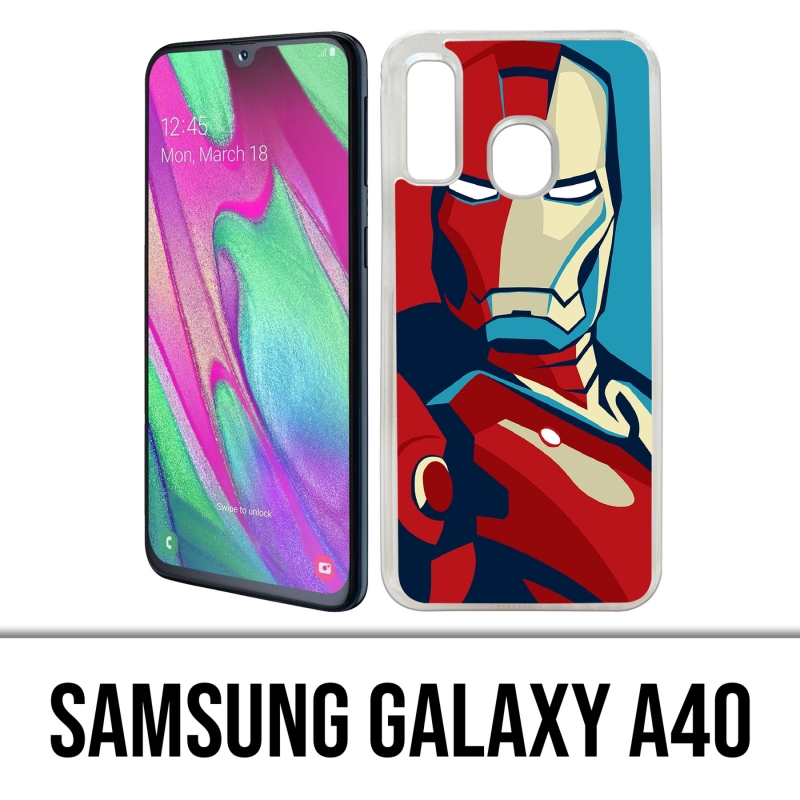 Custodia per Samsung Galaxy A40 - Poster di design Iron Man