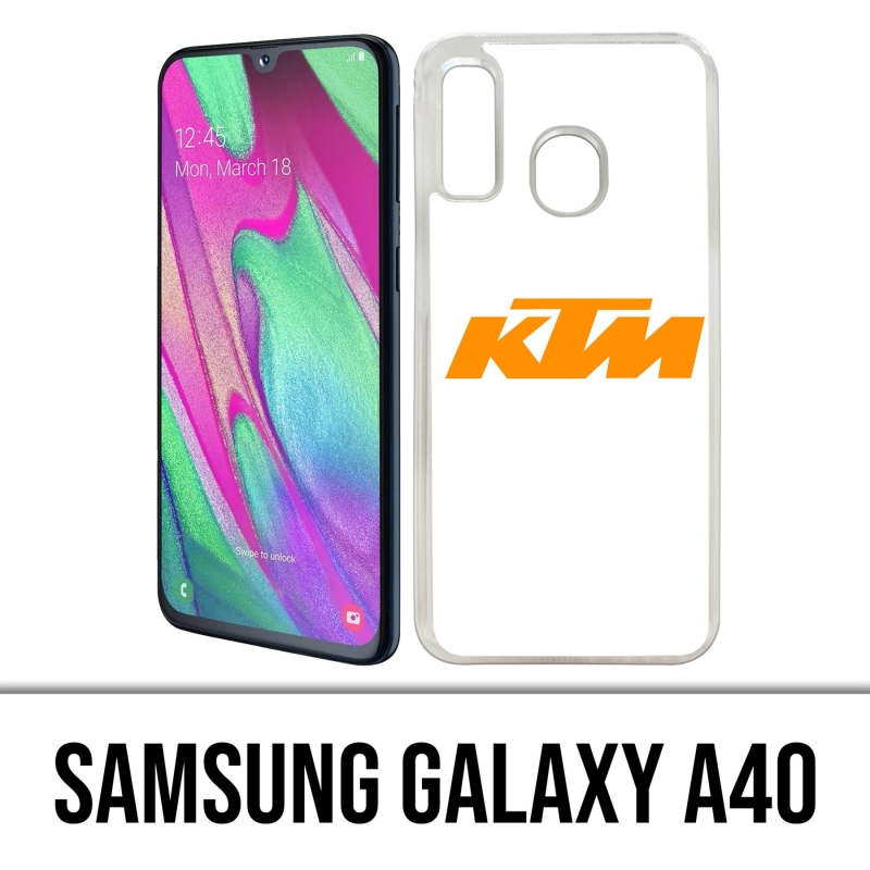 Funda Samsung Galaxy A40 - Logotipo Ktm Fondo Blanco
