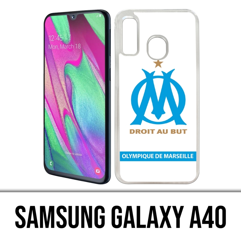 Custodia per Samsung Galaxy A40 - Om logo Marsiglia bianca