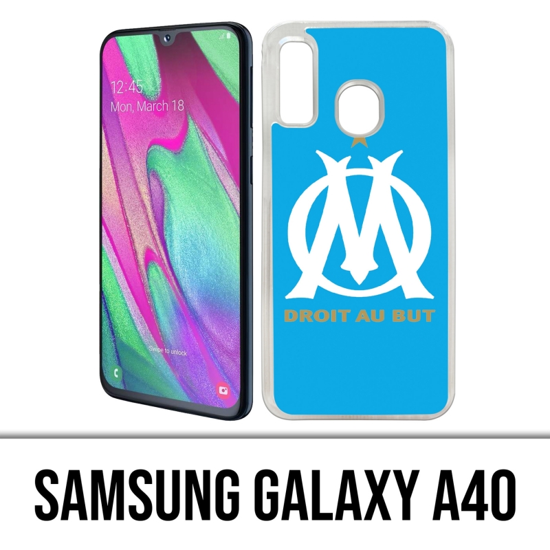 Coque Samsung Galaxy A40 - Logo Om Marseille Bleu