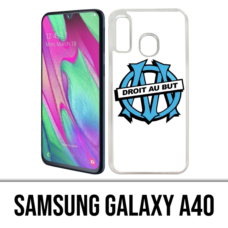 Coque Samsung Galaxy A40 - Logo Om Marseille Droit Au But