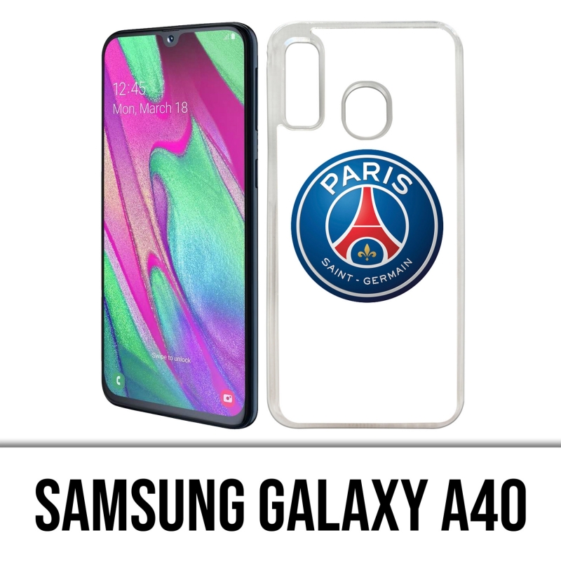 Coque Samsung Galaxy A40 - Logo Psg Fond Blanc