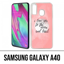 Samsung Galaxy A40 Case - Liebesbotschaft Mond zurück