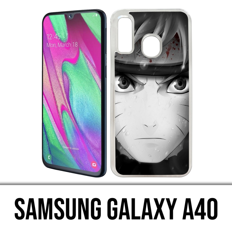 Custodia per Samsung Galaxy A40 - Naruto in bianco e nero