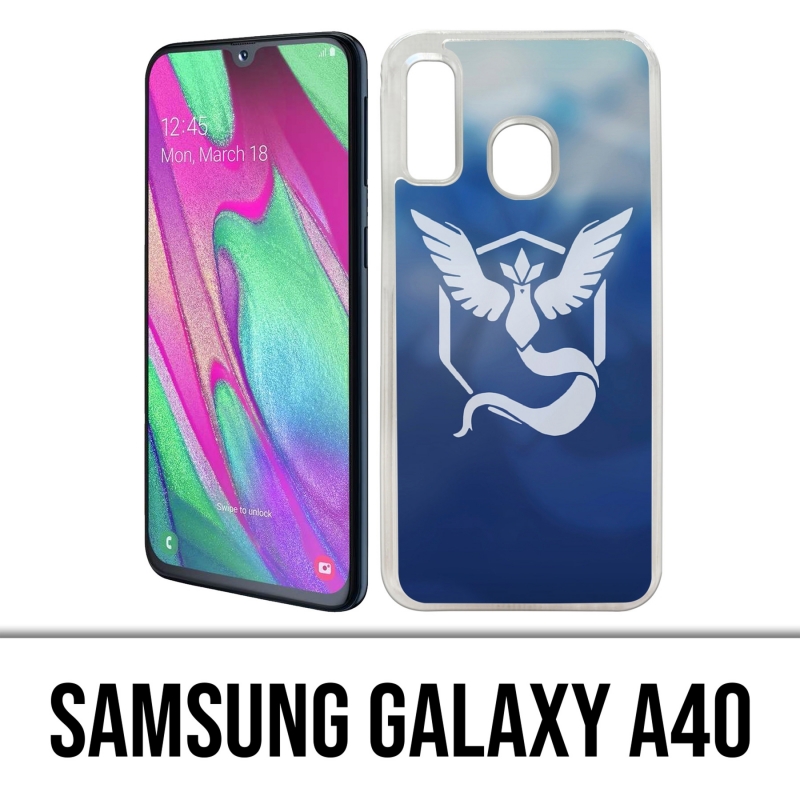 Coque Samsung Galaxy A40 - Pokémon Go Team Bleue Grunge