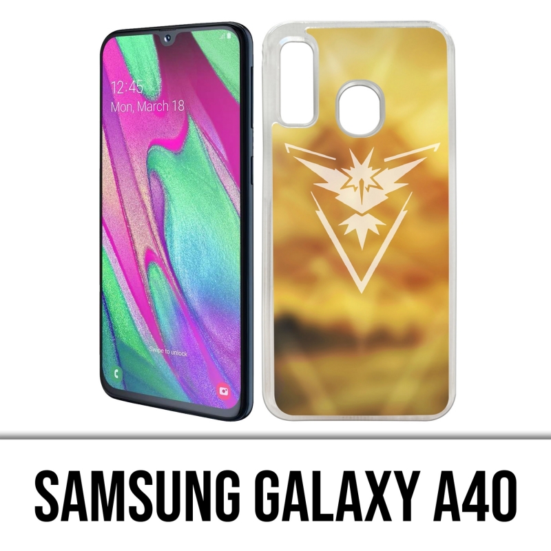 Custodia per Samsung Galaxy A40 - Pokémon Go Team Yellow Grunge