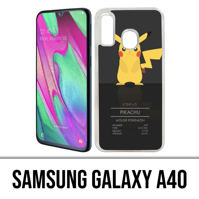 Coque Samsung Galaxy A40 - Pokémon Pikachu Id Card