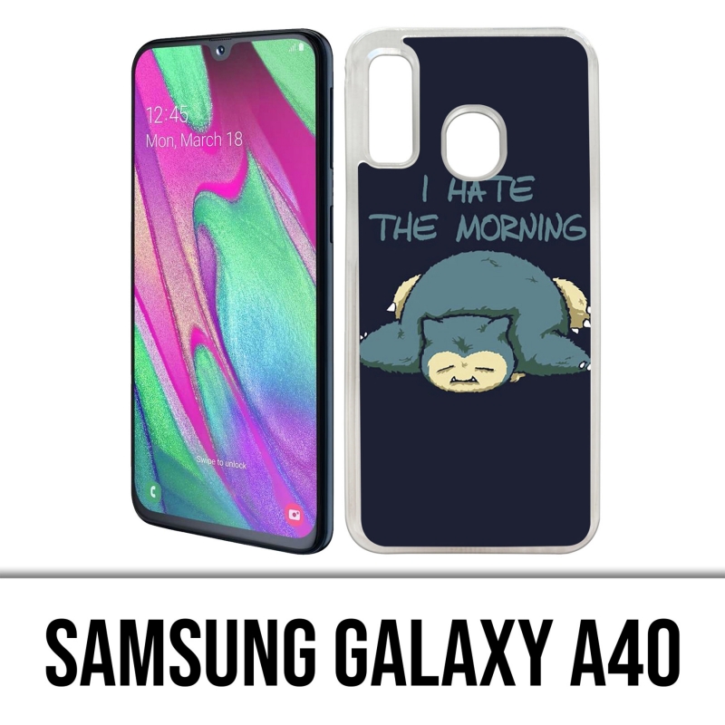 Coque Samsung Galaxy A40 - Pokémon Ronflex Hate Morning