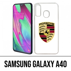 Custodia per Samsung Galaxy A40 - Logo Porsche bianco