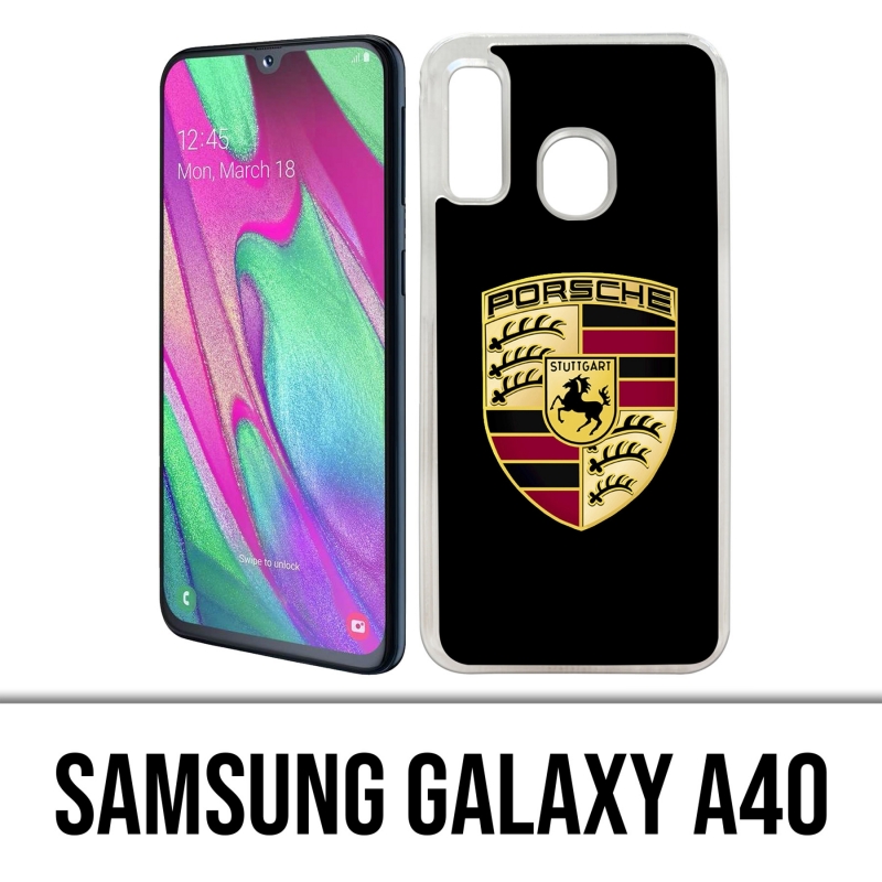 Custodia per Samsung Galaxy A40 - Logo Porsche nera