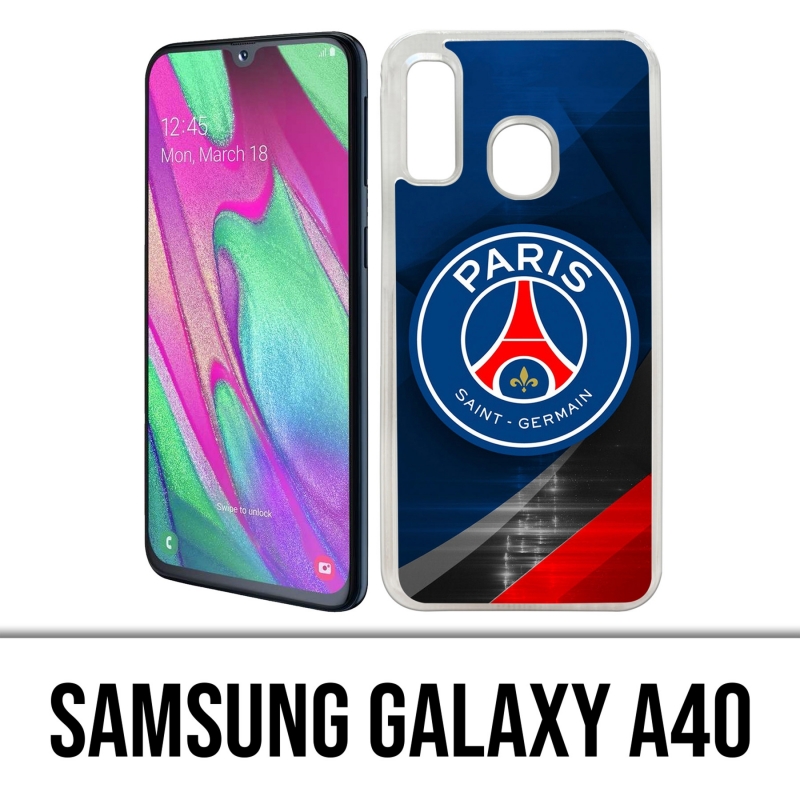 Coque Samsung Galaxy A40 - Psg Logo Metal Chrome