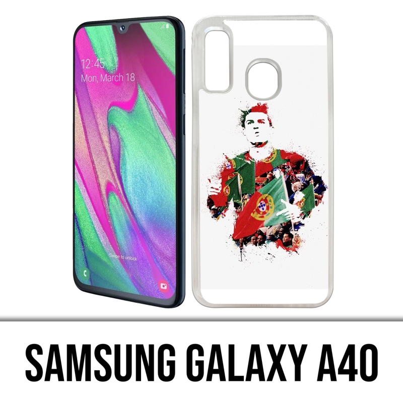 Coque Samsung Galaxy A40 - Ronaldo Football Splash