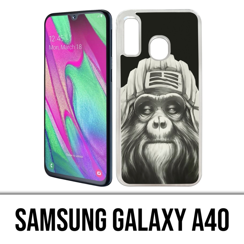 Coque Samsung Galaxy A40 - Singe Monkey Aviateur